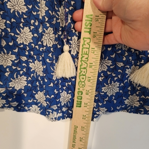 J. Crew Embroidered Cross Stitch Cotton Voile Top Floral Tassels Lightweight XXS - Picture 12 of 12